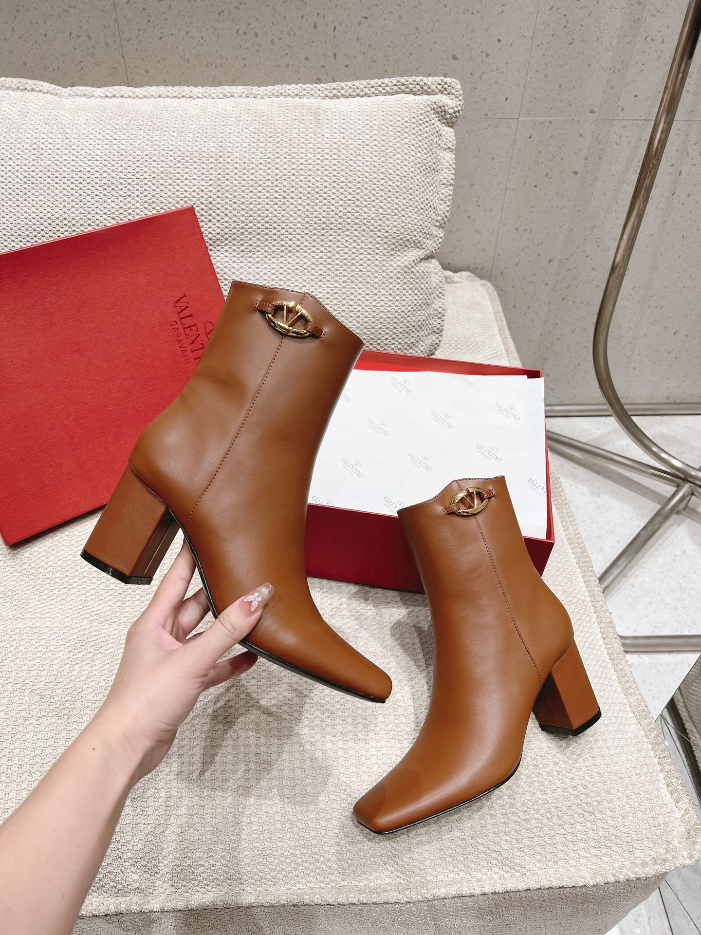 VLOGO THE BOLD EDITION ANKLE BOOT IN BRONZE BROWN CALFSKIN 70MM - Image 5