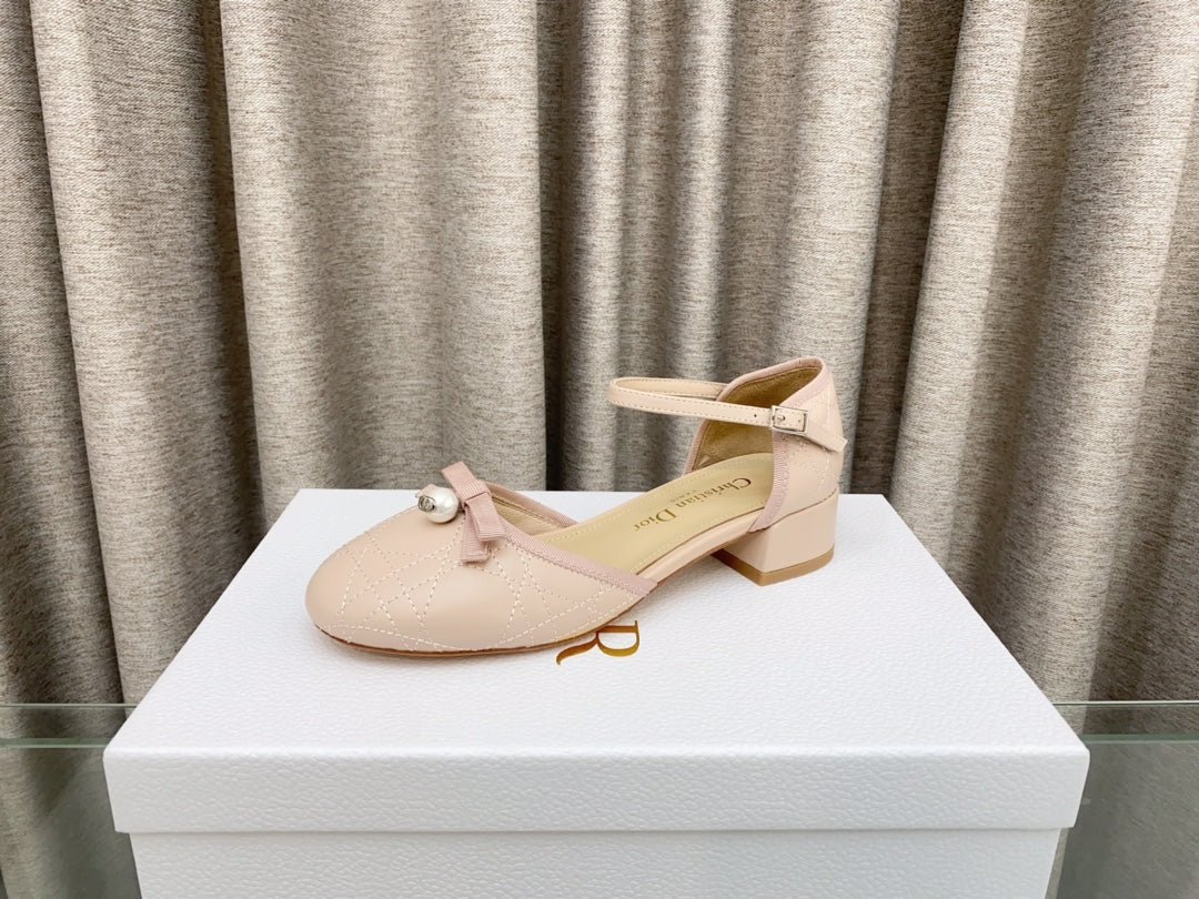 PEARL MARY JANE PUMP IN LIGHT PINK LAMBSKIN 30 MM - Image 4