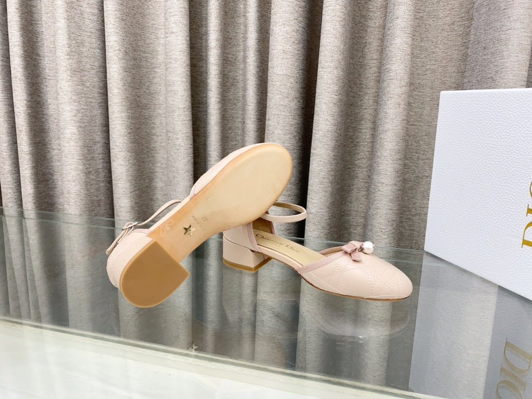 PEARL MARY JANE PUMP IN LIGHT PINK LAMBSKIN 30 MM - Image 9