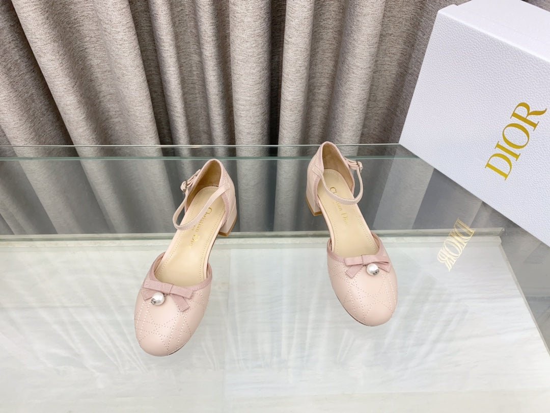 PEARL MARY JANE PUMP IN LIGHT PINK LAMBSKIN 30 MM - Image 3