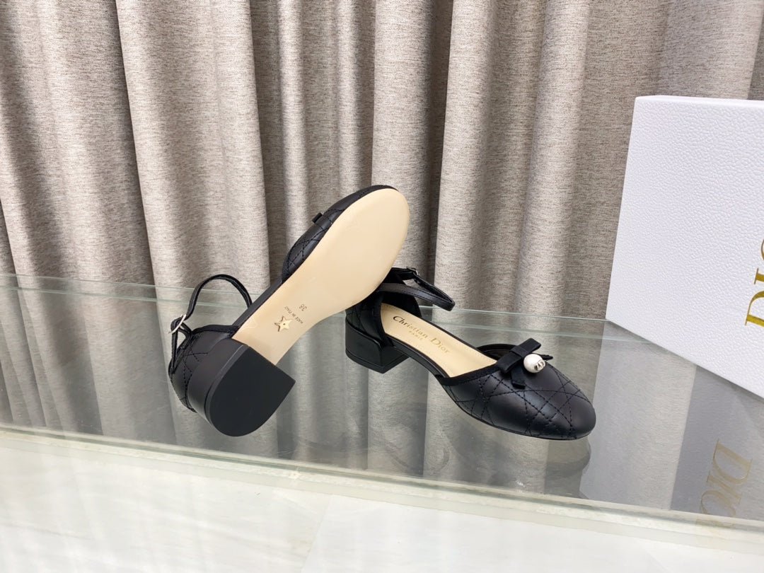 PEARL MARY JANE PUMP IN BLACK LAMBSKIN 30 MM - Image 9