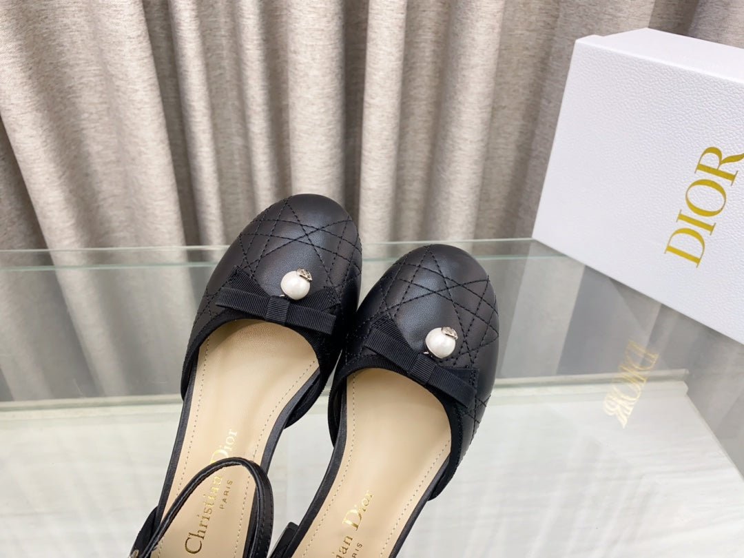 PEARL MARY JANE PUMP IN BLACK LAMBSKIN 30 MM - Image 8