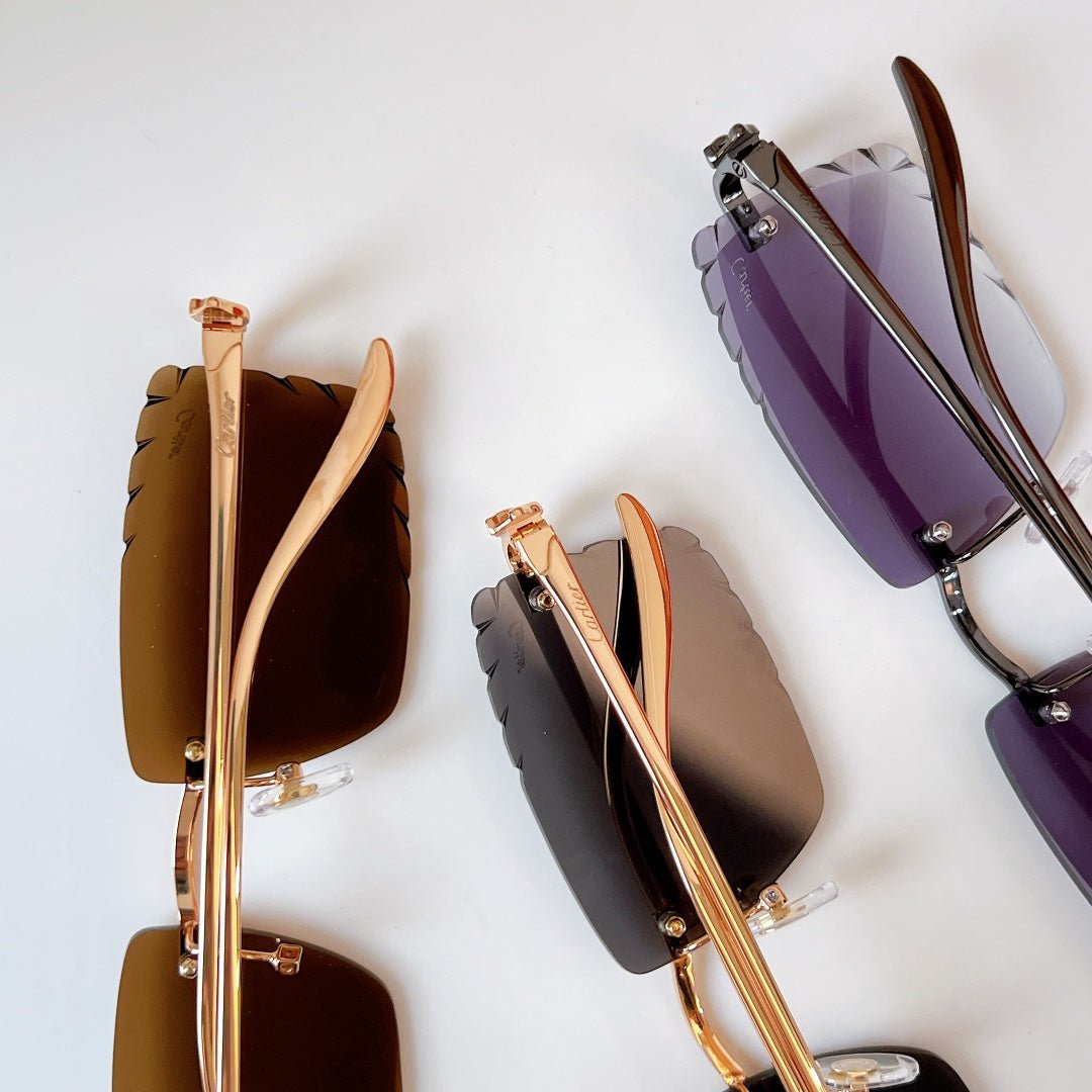PANTHÈRE RIMLESS RECTANGULAR FRAME SUNGLASSES CT0682S IN METAL - Image 8