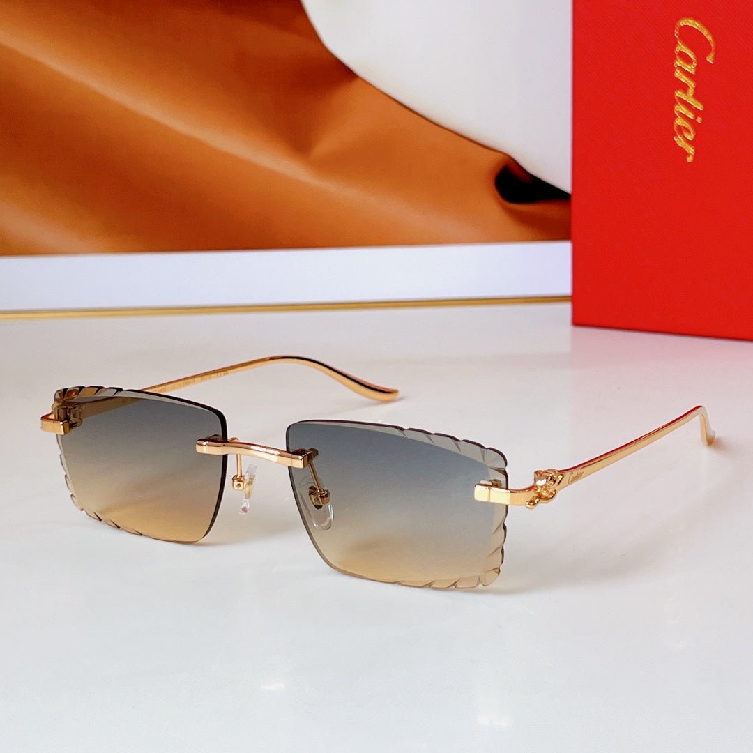 PANTHÈRE RIMLESS RECTANGULAR FRAME SUNGLASSES CT0682S IN METAL - Image 2