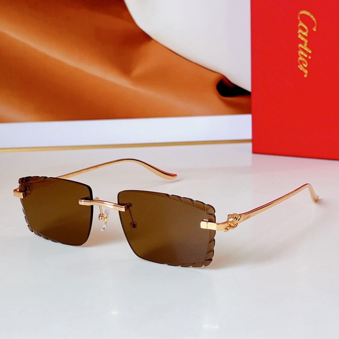 PANTHÈRE RIMLESS RECTANGULAR FRAME SUNGLASSES CT0682S IN METAL - Image 3
