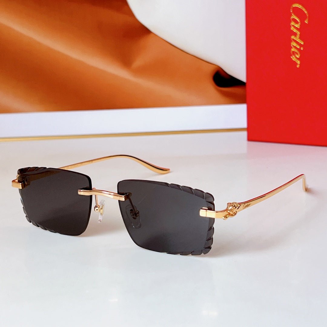 PANTHÈRE RIMLESS RECTANGULAR FRAME SUNGLASSES CT0682S IN METAL - Image 4