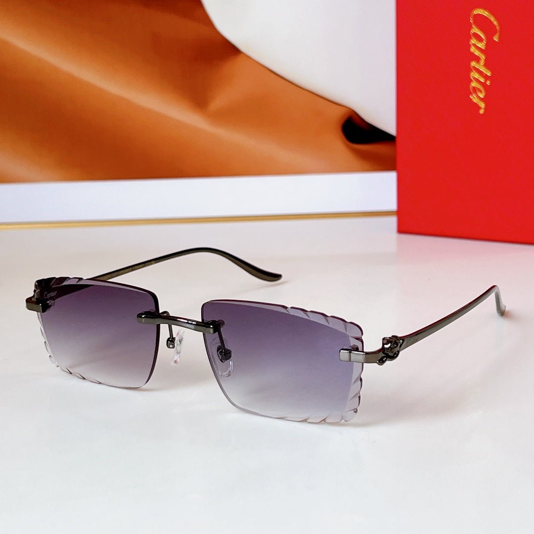 PANTHÈRE RIMLESS RECTANGULAR FRAME SUNGLASSES CT0682S IN METAL - Image 5
