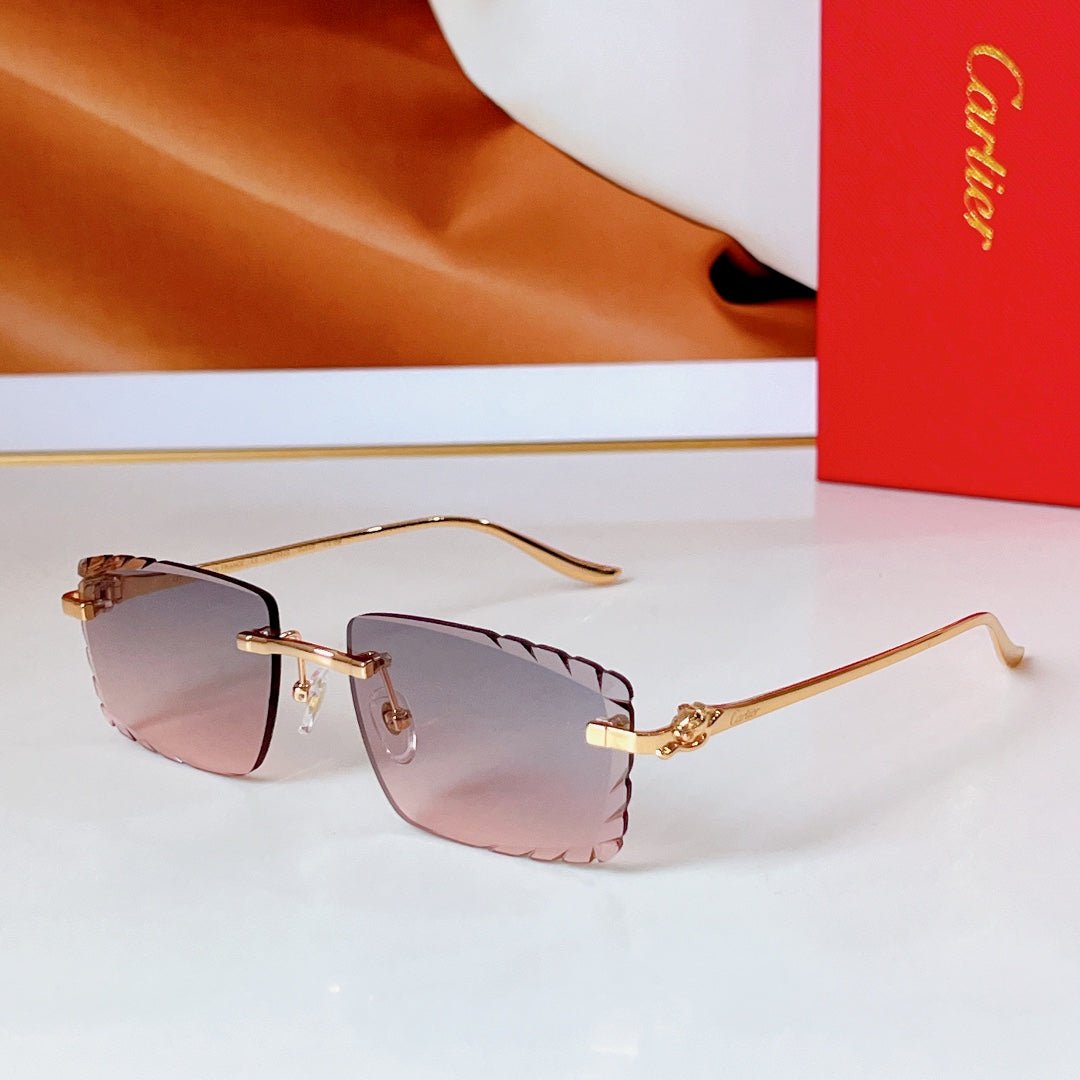 PANTHÈRE RIMLESS RECTANGULAR FRAME SUNGLASSES CT0682S IN METAL - Image 6