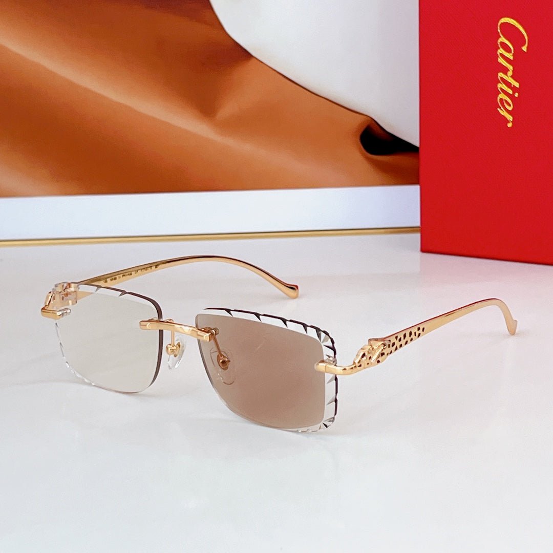 PANTHÈRE PHOTOCHROMIC LENSES RIMLESS SQUARE FRAME SUNGLASSES 580850 IN METAL - Image 2