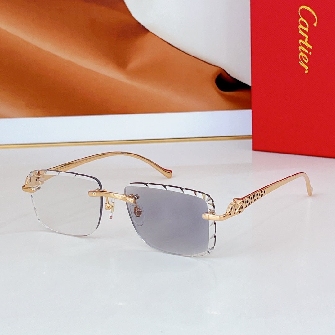 PANTHÈRE PHOTOCHROMIC LENSES RIMLESS SQUARE FRAME SUNGLASSES 580850 IN METAL - Image 5
