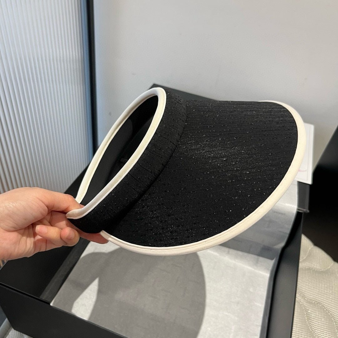VISOR HAT MODEL 650338 IN BLACK SLUB FABRIC - Image 8