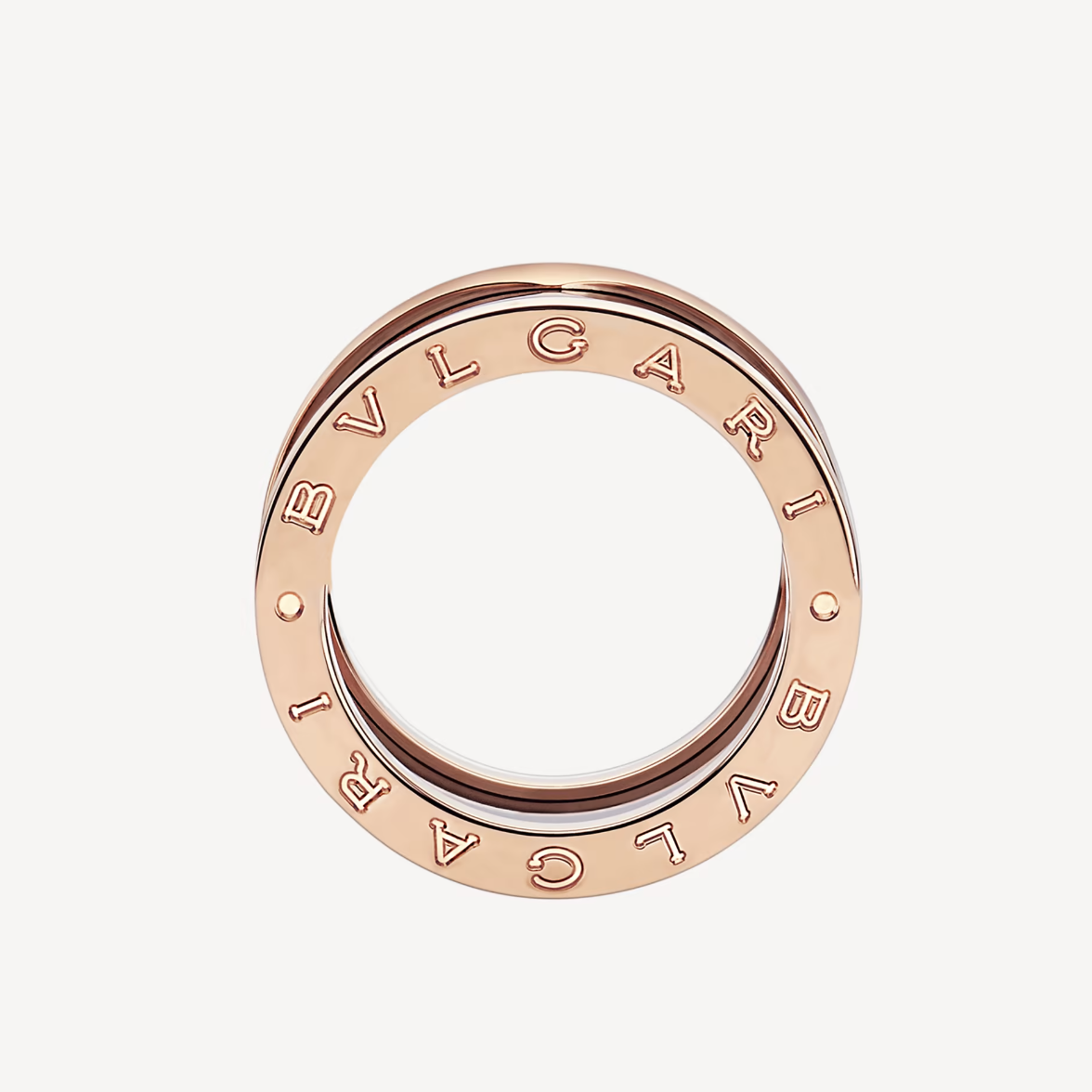 ZERO 1 FOUR-BAND LOOPS AND BLACK CERAMIC SPIRAL PINK GOLD RING - Image 2