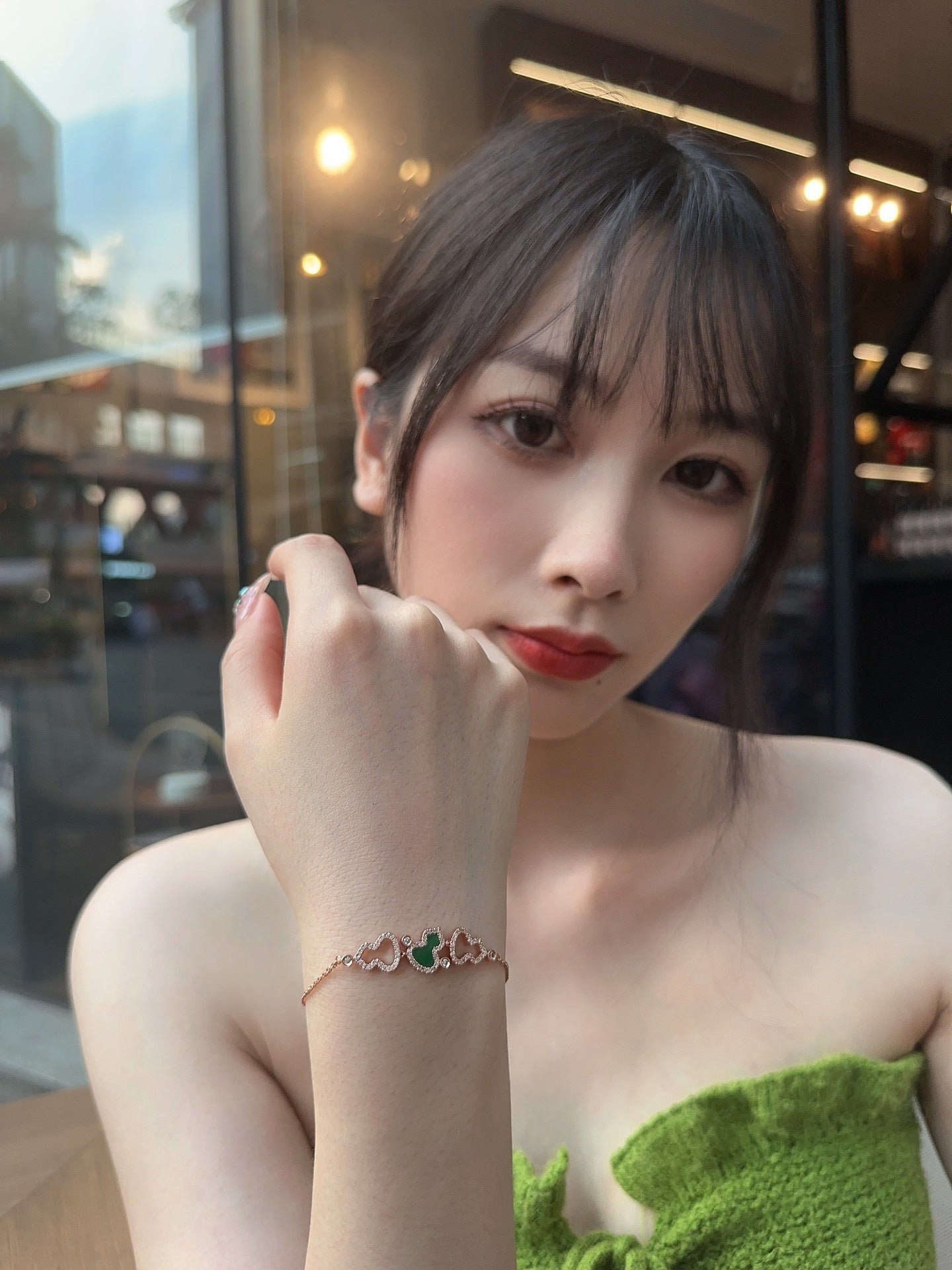 WULU DIAMOND 3 MOTIF PINK GOLD BRACELET - Image 11