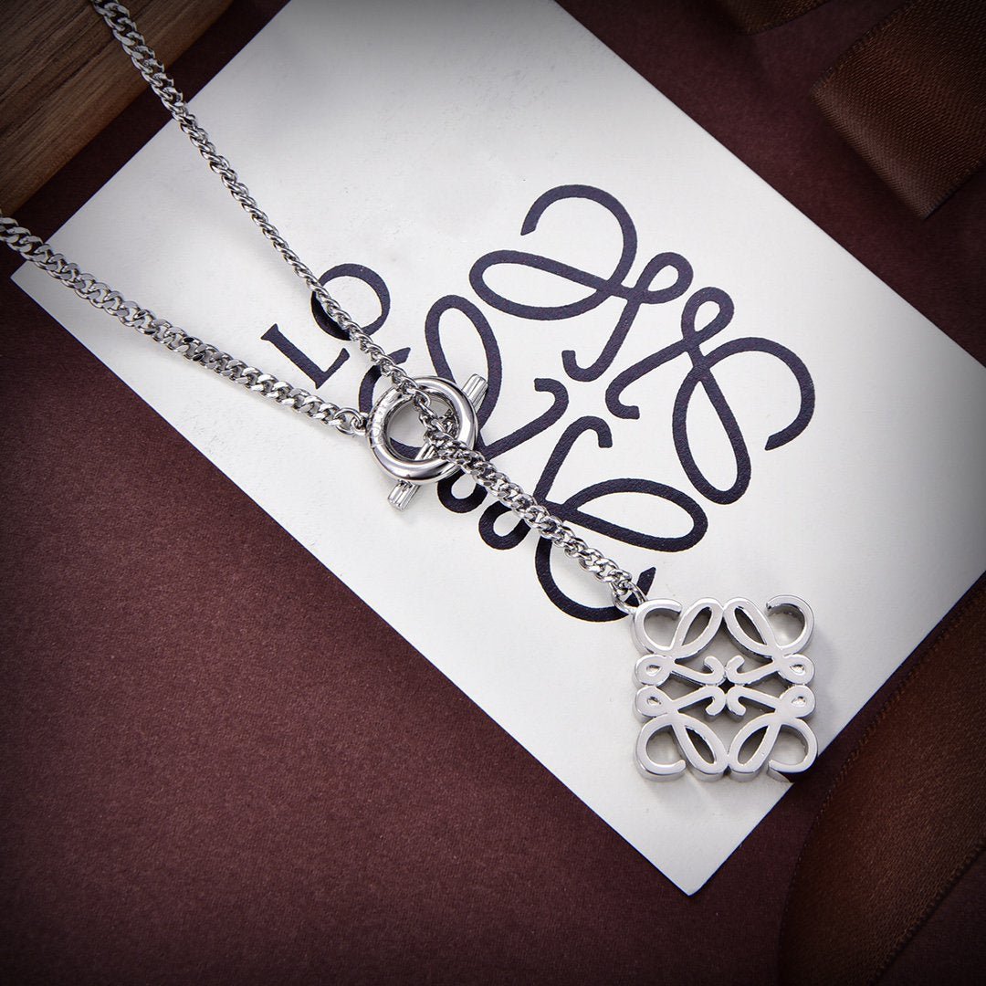PAVED ANAGRAM SIVLER DIAMOND NECKLACE - Image 2