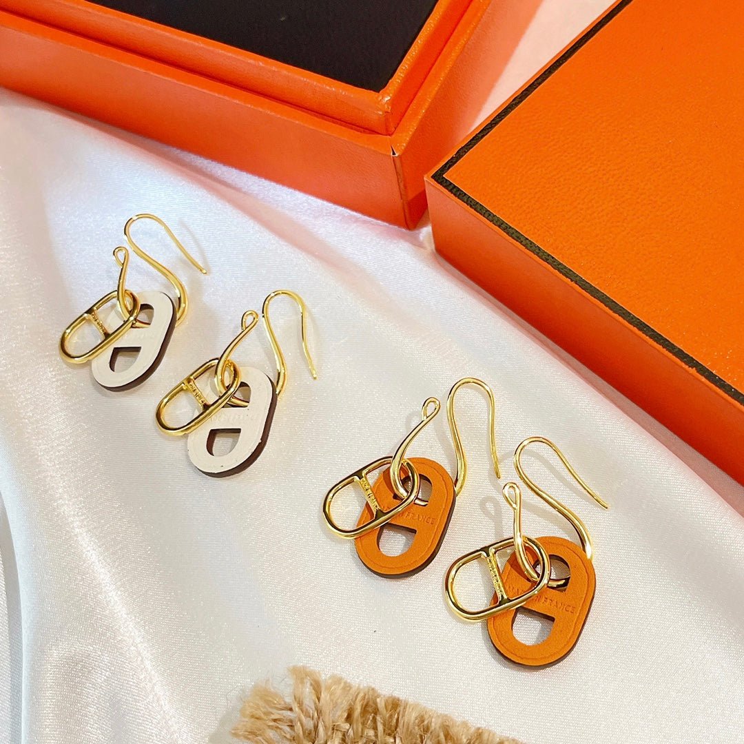 O'MAILLON EARRINGS CALFSKIN WITH ROSE GOLD PLATED HARDWARE - Image 2