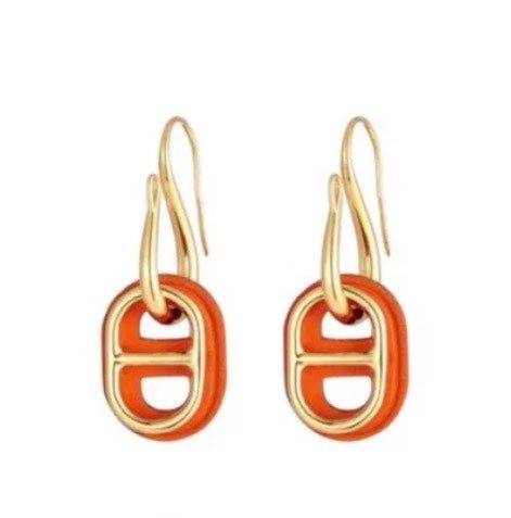 O'MAILLON EARRINGS CALFSKIN WITH ROSE GOLD PLATED HARDWARE - Image 3