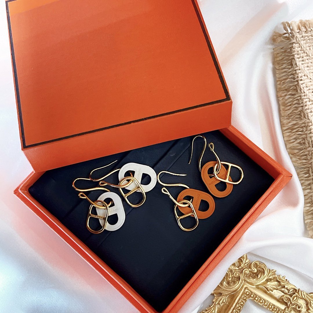 O'MAILLON EARRINGS CALFSKIN WITH ROSE GOLD PLATED HARDWARE - Image 4