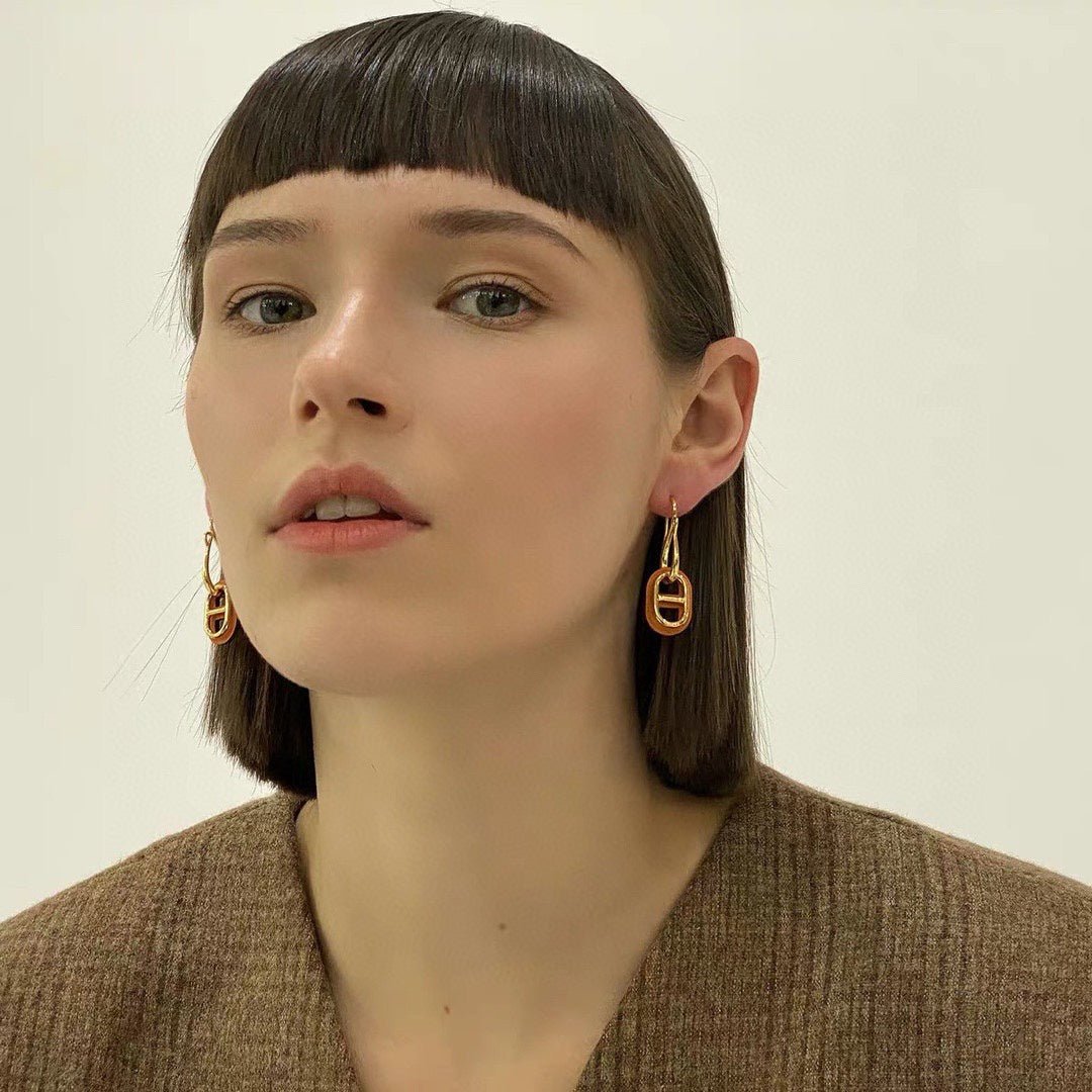 O'MAILLON EARRINGS CALFSKIN WITH ROSE GOLD PLATED HARDWARE - Image 5