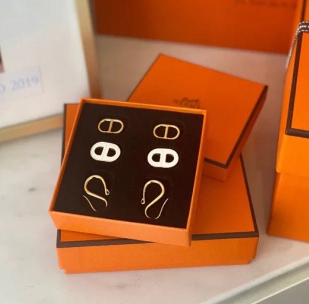 O'MAILLON EARRINGS CALFSKIN WITH ROSE GOLD PLATED HARDWARE - Image 6
