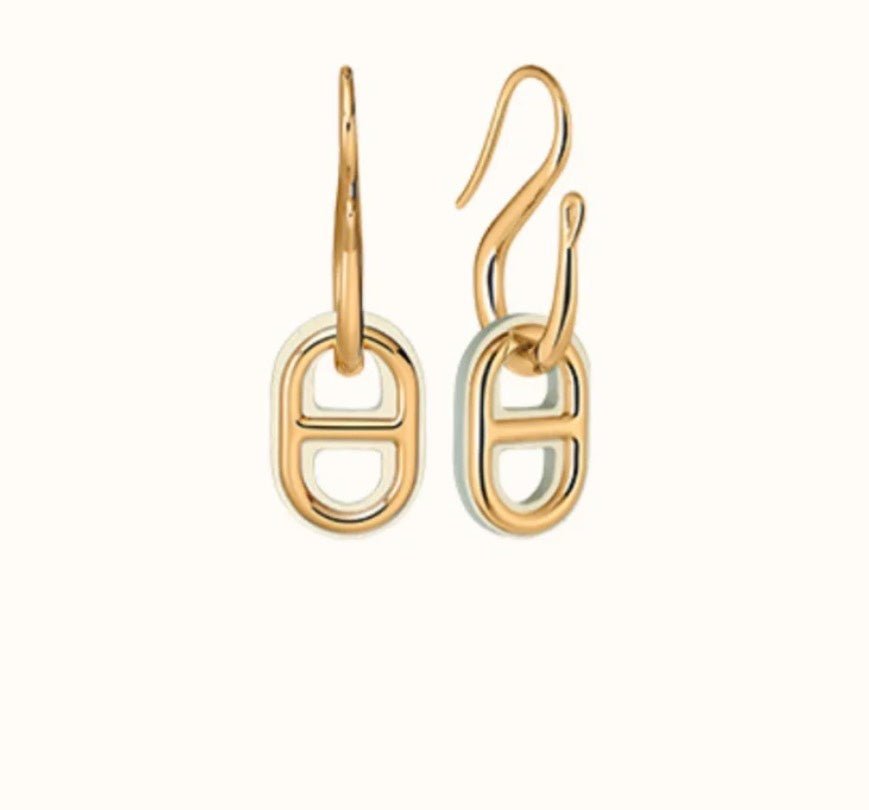 O'MAILLON EARRINGS CALFSKIN WITH ROSE GOLD PLATED HARDWARE - Image 7