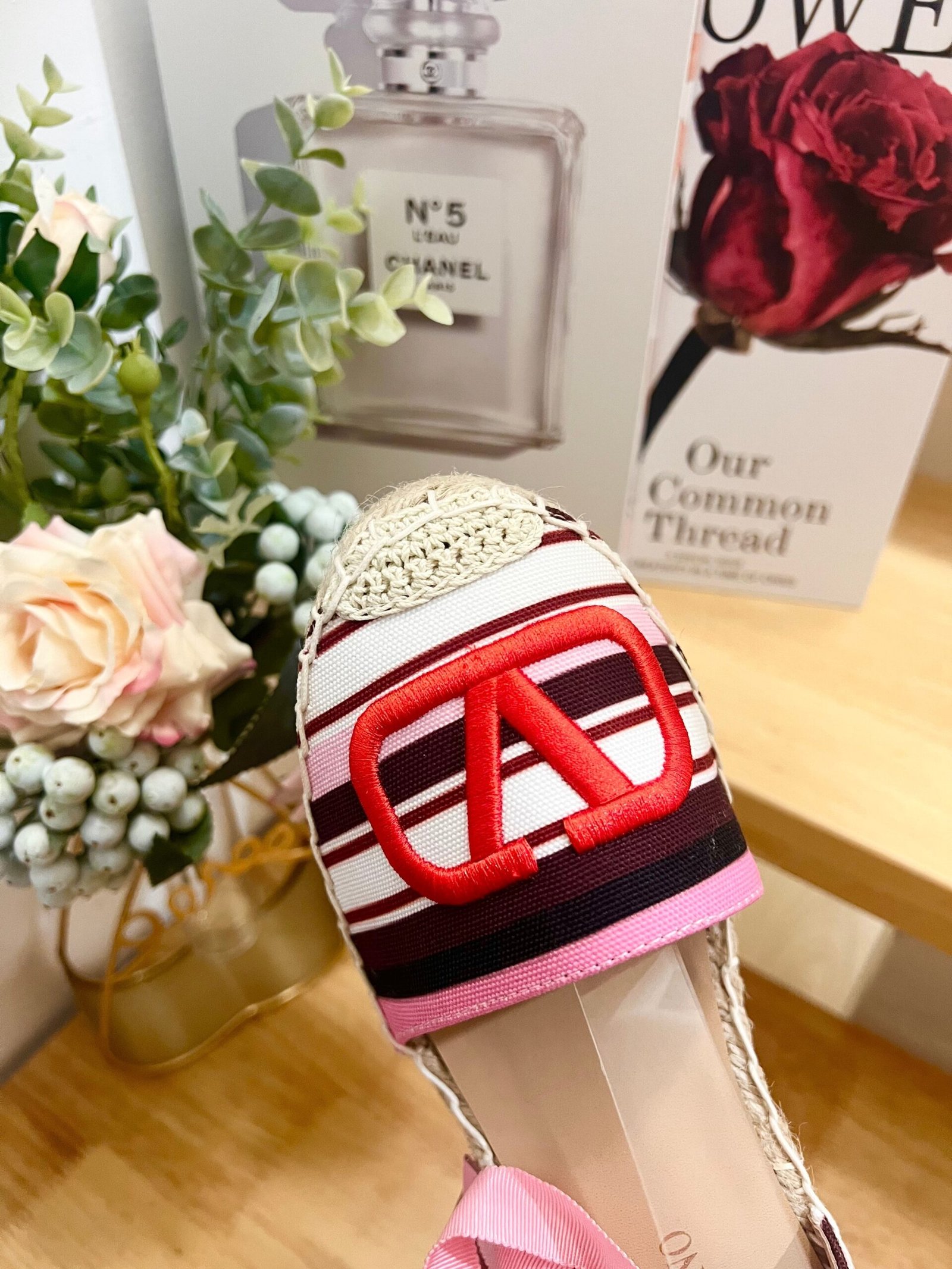 WEDGE PLATFORM SANDALS IN COLORFUL CANVAS 85 MM - Image 5
