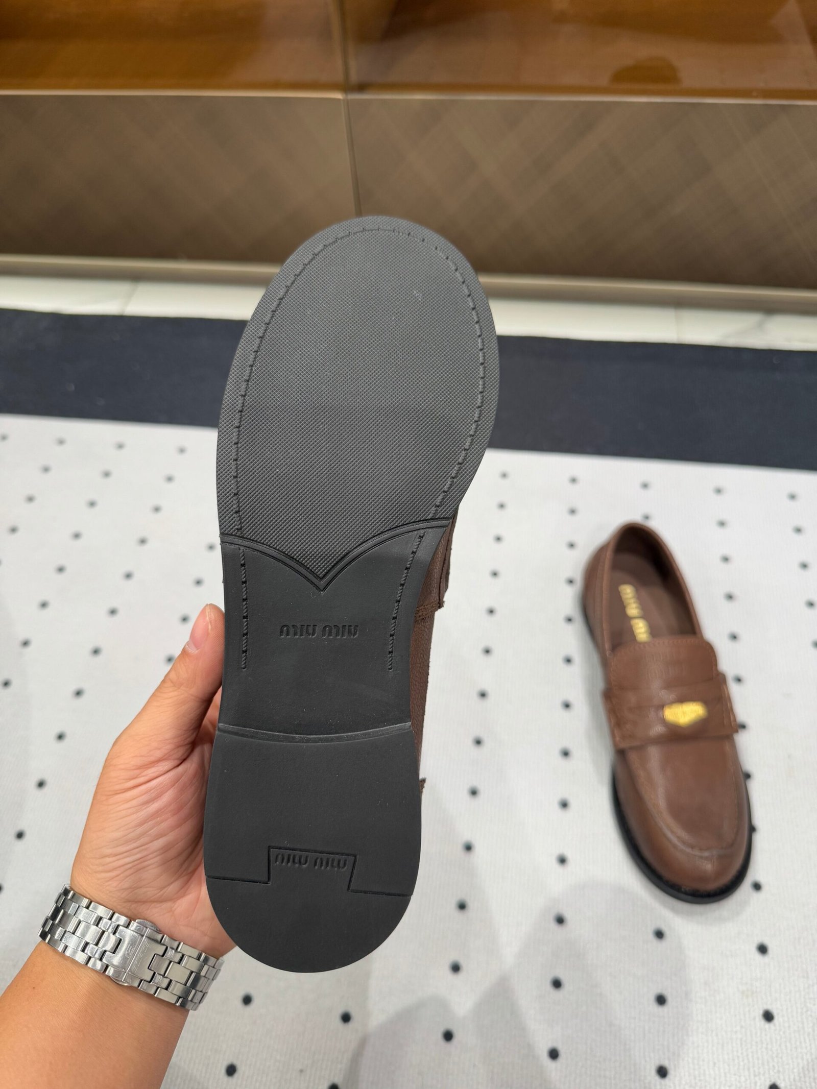PENNY LOAFERS WITH GOLD COIN IN ALOEWOOD CALFSKIN - Image 3