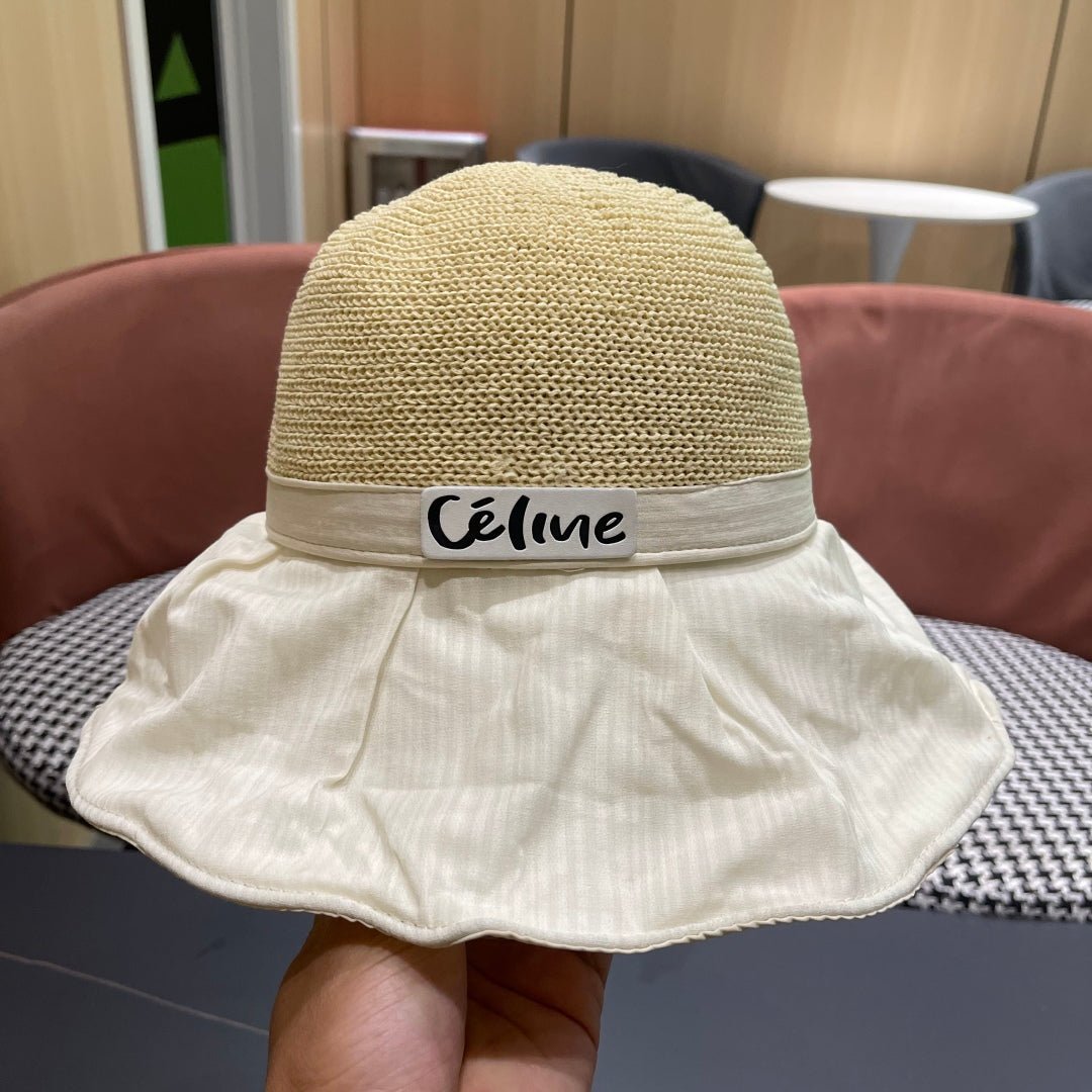 WIDE BRIM HAT MODEL 651950 IN WHITE MESH FABRIC - Image 3