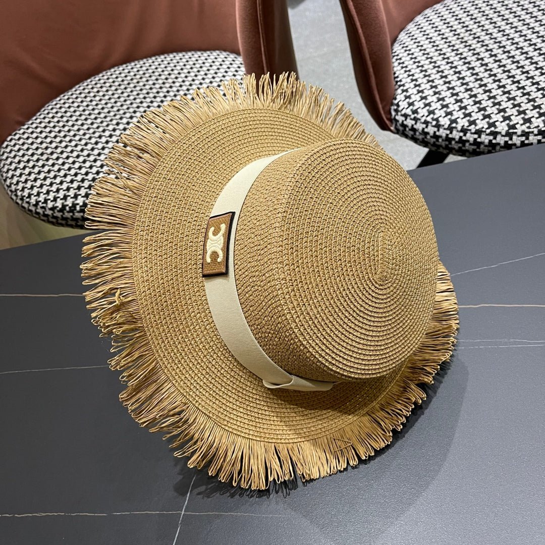 WIDE BRIM HAT MODEL 651885 IN NAUTRAL WOVEN STRAW - Image 3