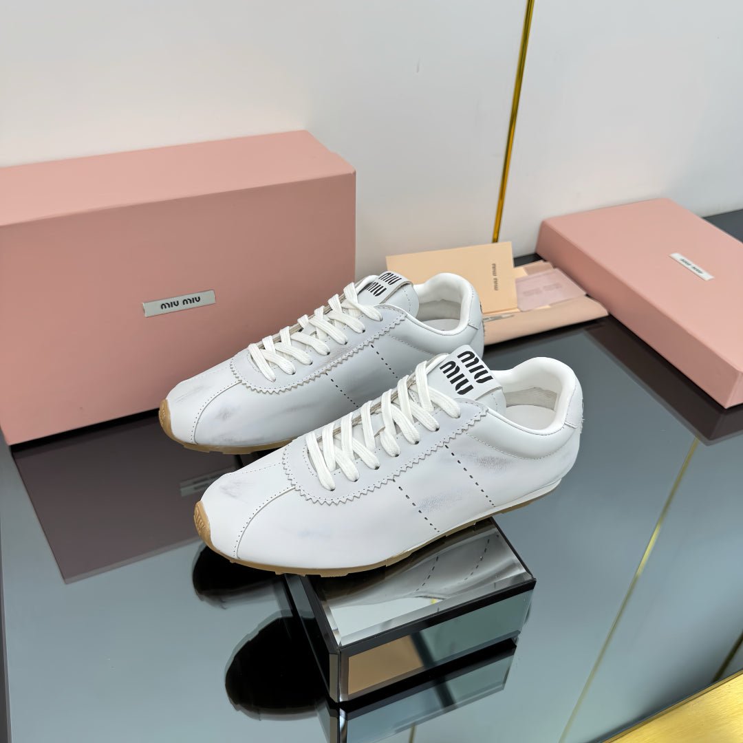 PLUME NAPPA SNEAKERS IN WHITE CALFSKIN - Image 4