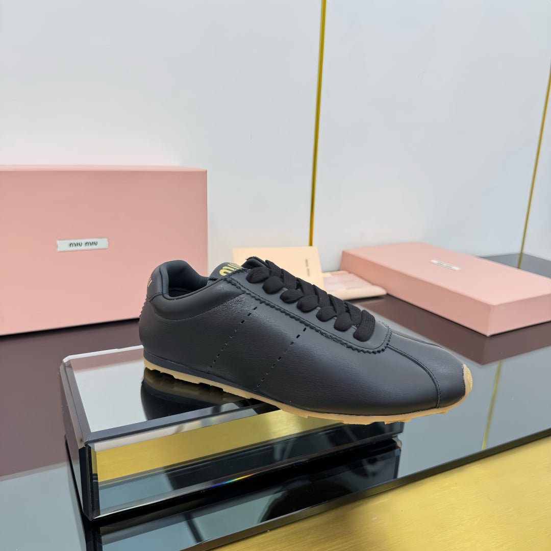 PLUME NAPPA SNEAKERS IN BLACK CALFSKIN - Image 3