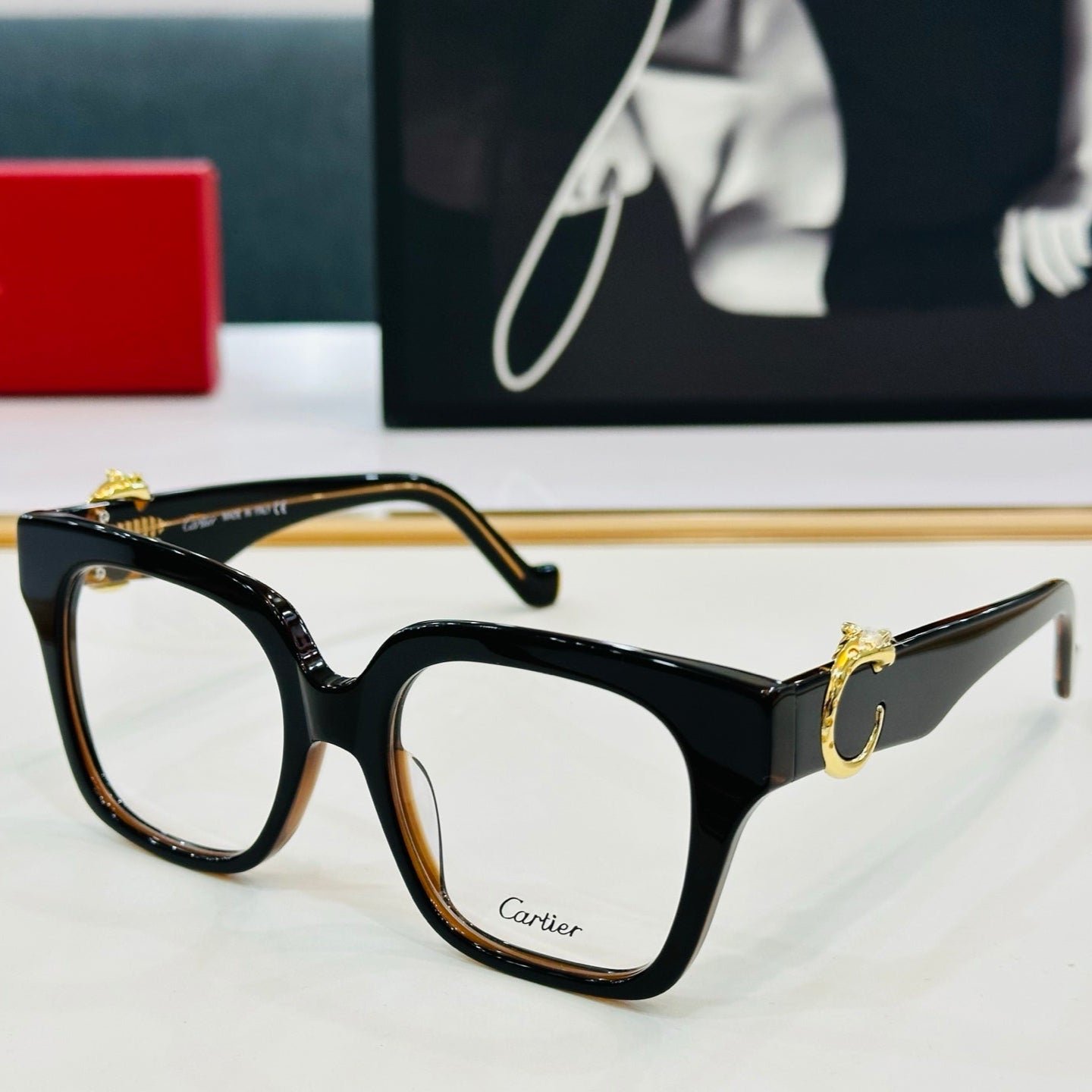 PANTHÈRE SQUARE FRAME SUNGLASSES 575855 IN ACETATE - Image 2