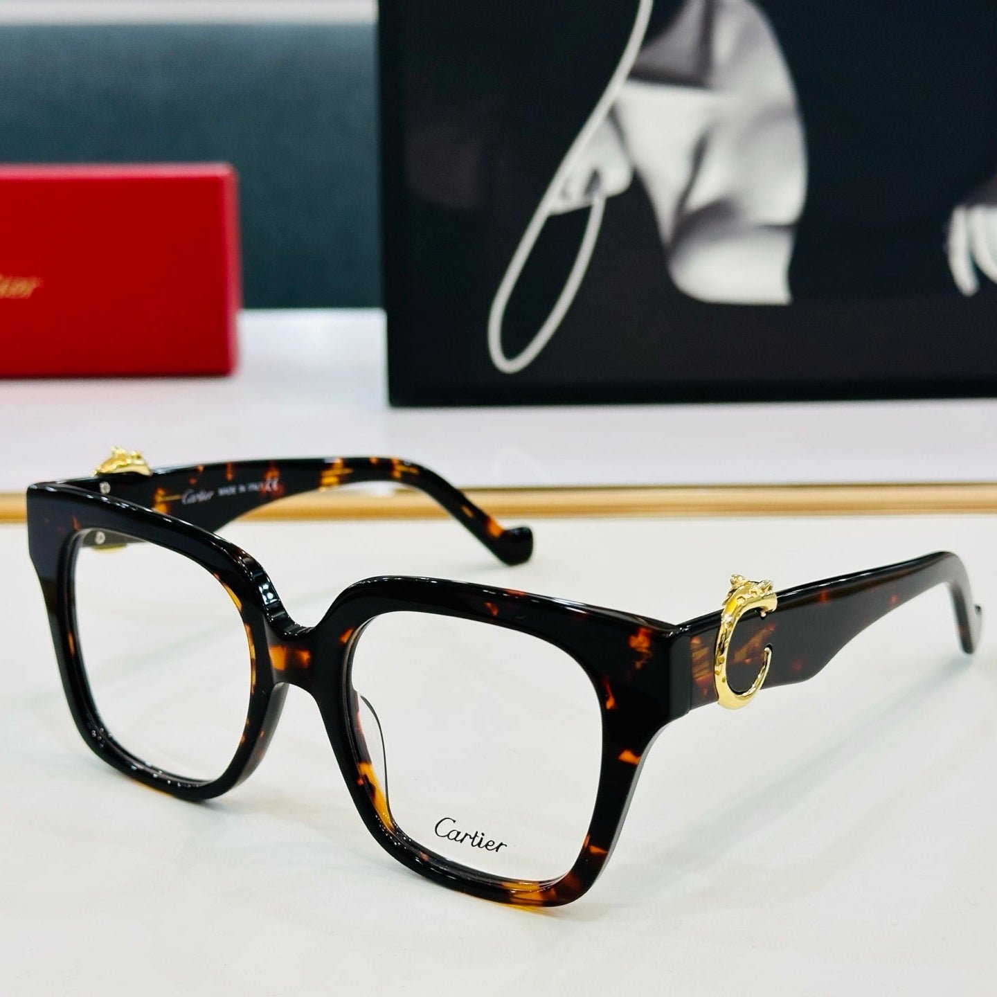 PANTHÈRE SQUARE FRAME SUNGLASSES 575855 IN ACETATE - Image 3