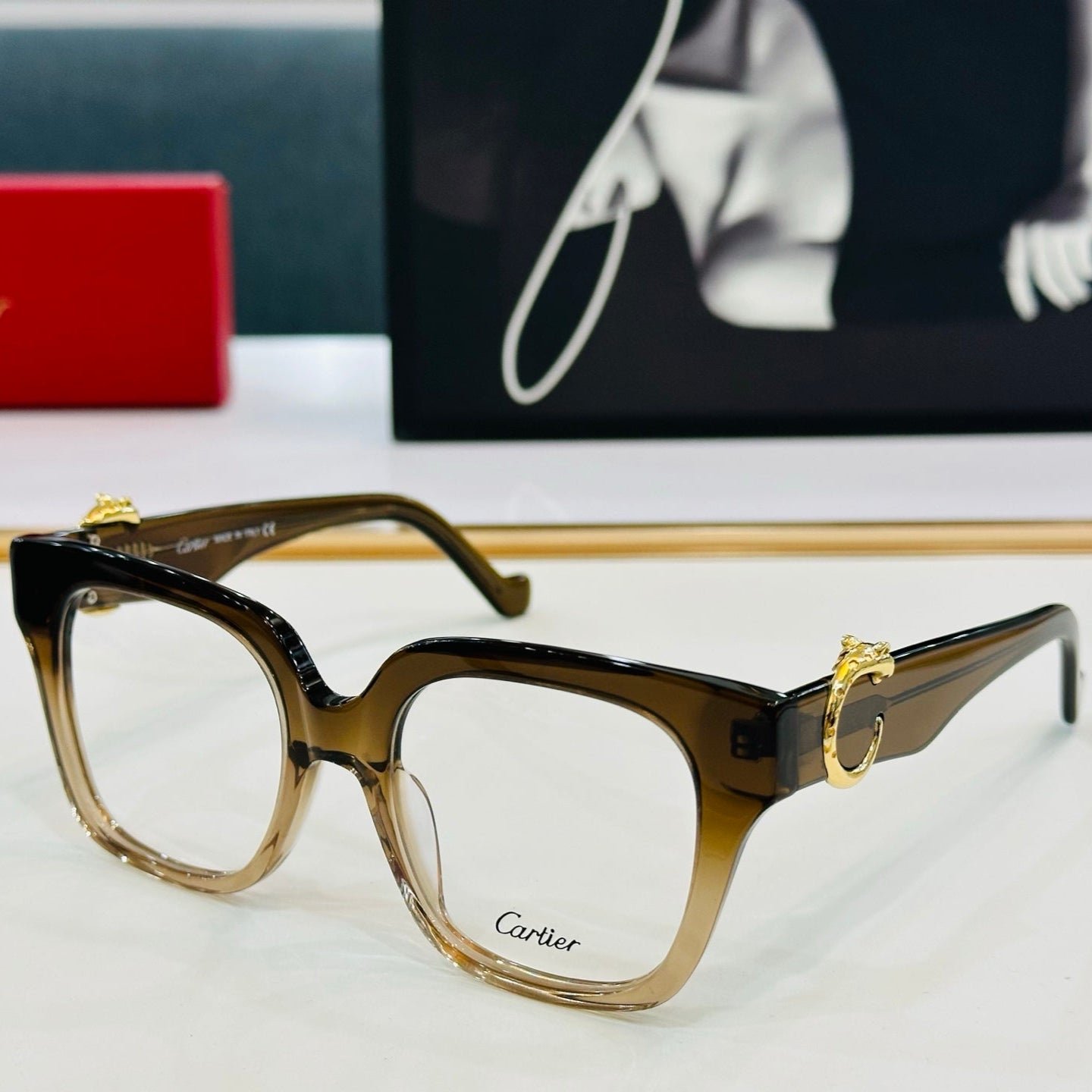 PANTHÈRE SQUARE FRAME SUNGLASSES 575855 IN ACETATE - Image 4