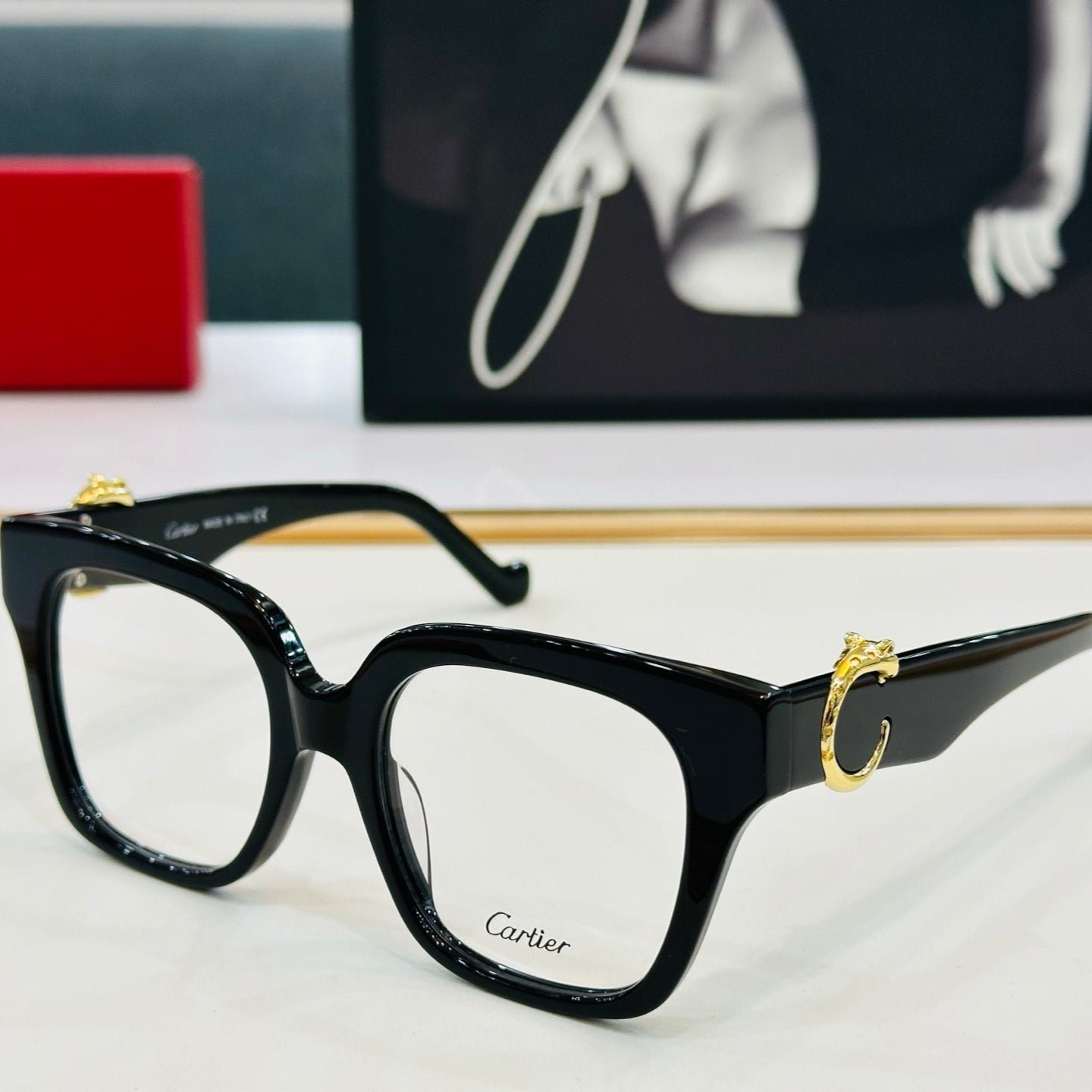 PANTHÈRE SQUARE FRAME SUNGLASSES 575855 IN ACETATE - Image 5