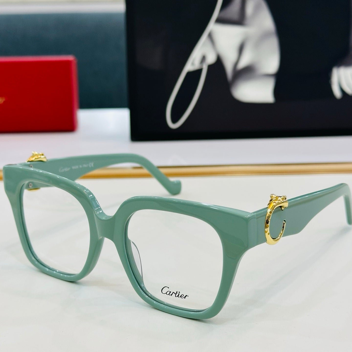 PANTHÈRE SQUARE FRAME SUNGLASSES 575855 IN ACETATE - Image 8