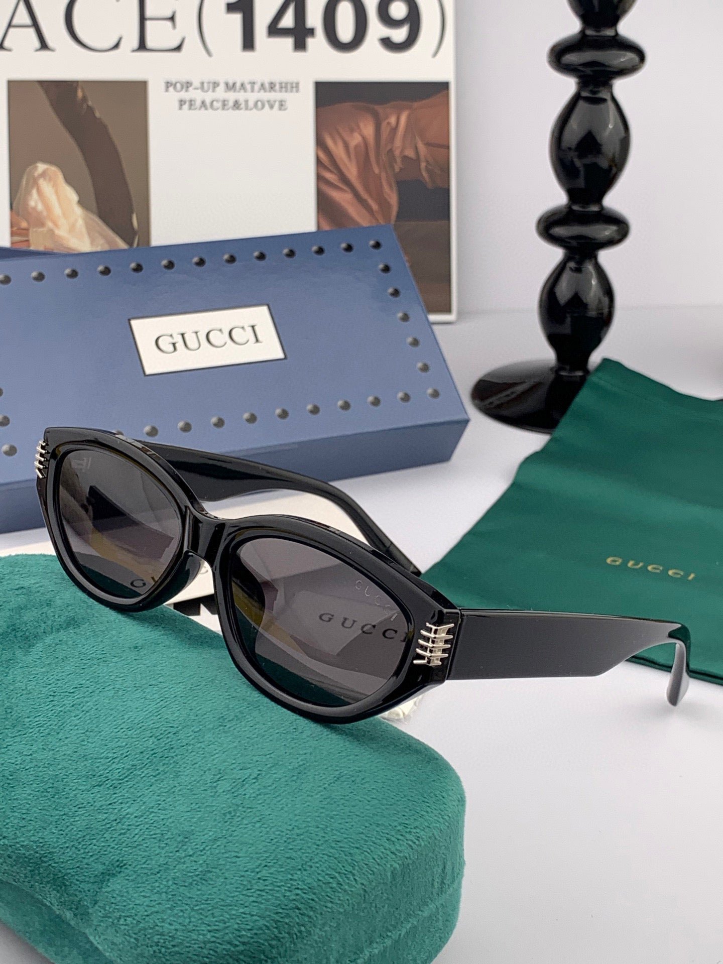 OVAL FRAME SUNGLASSES G0111 IN ACETATE - Image 5