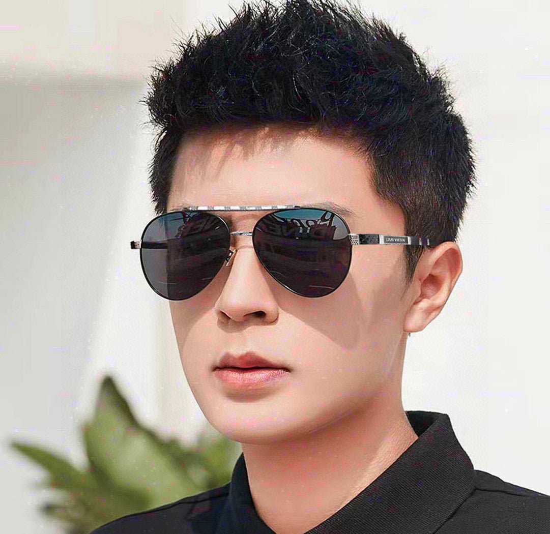 PILOT SUNGLASSES L66 IN BLACK METAL - Image 9