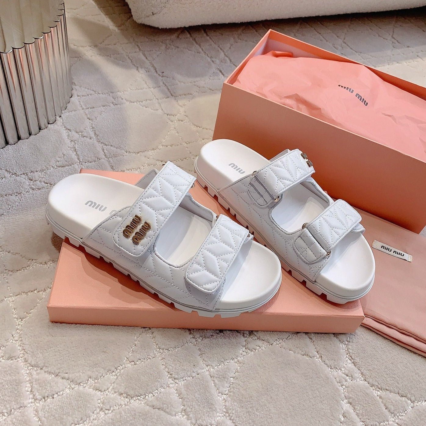 White Stylized Slippers Sheepskin - Image 2