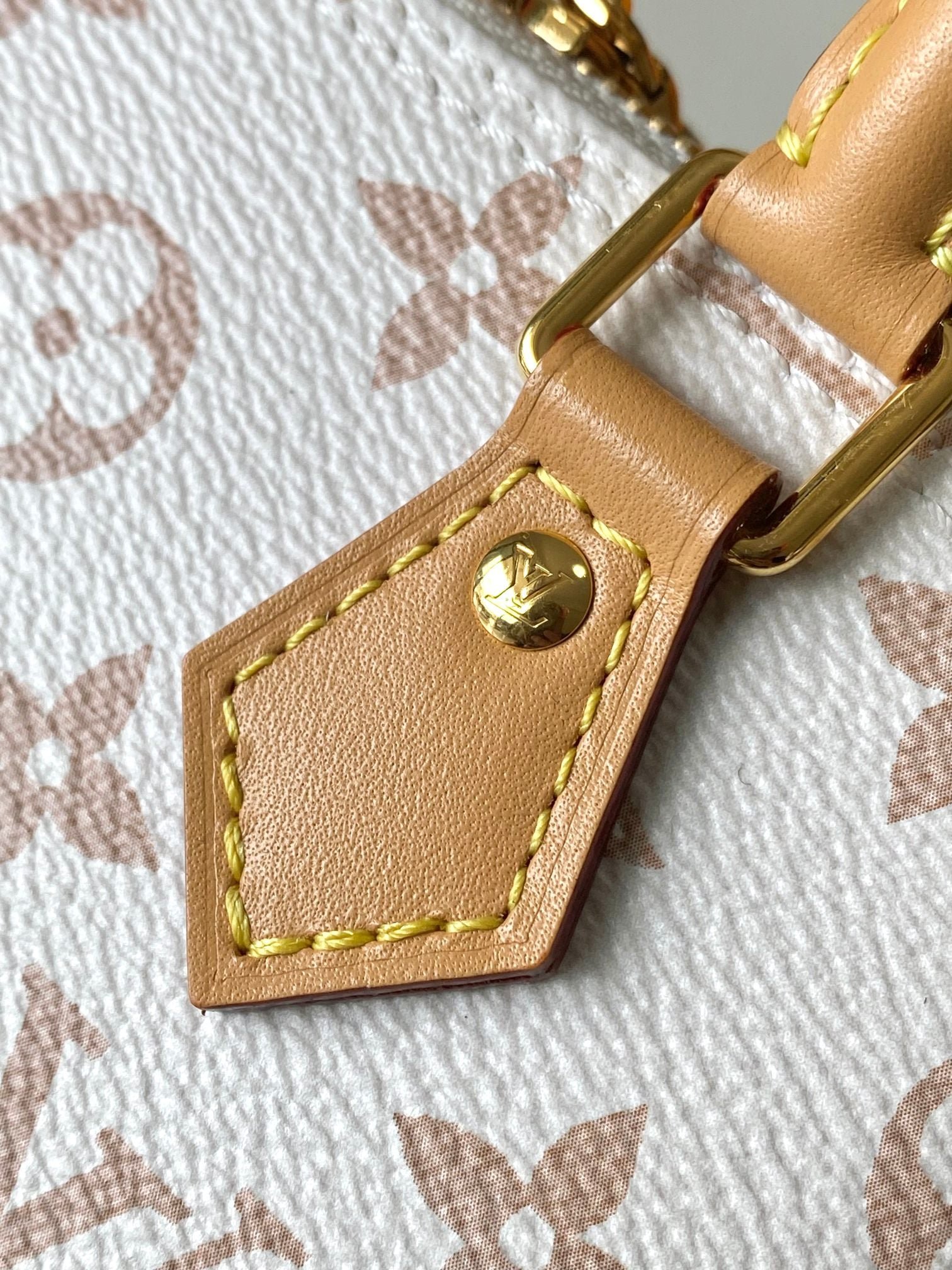 NANO ALMA 18 IN WHITE MONOGRAM DUNE CANVAS GOLD HARDWARE - Image 8