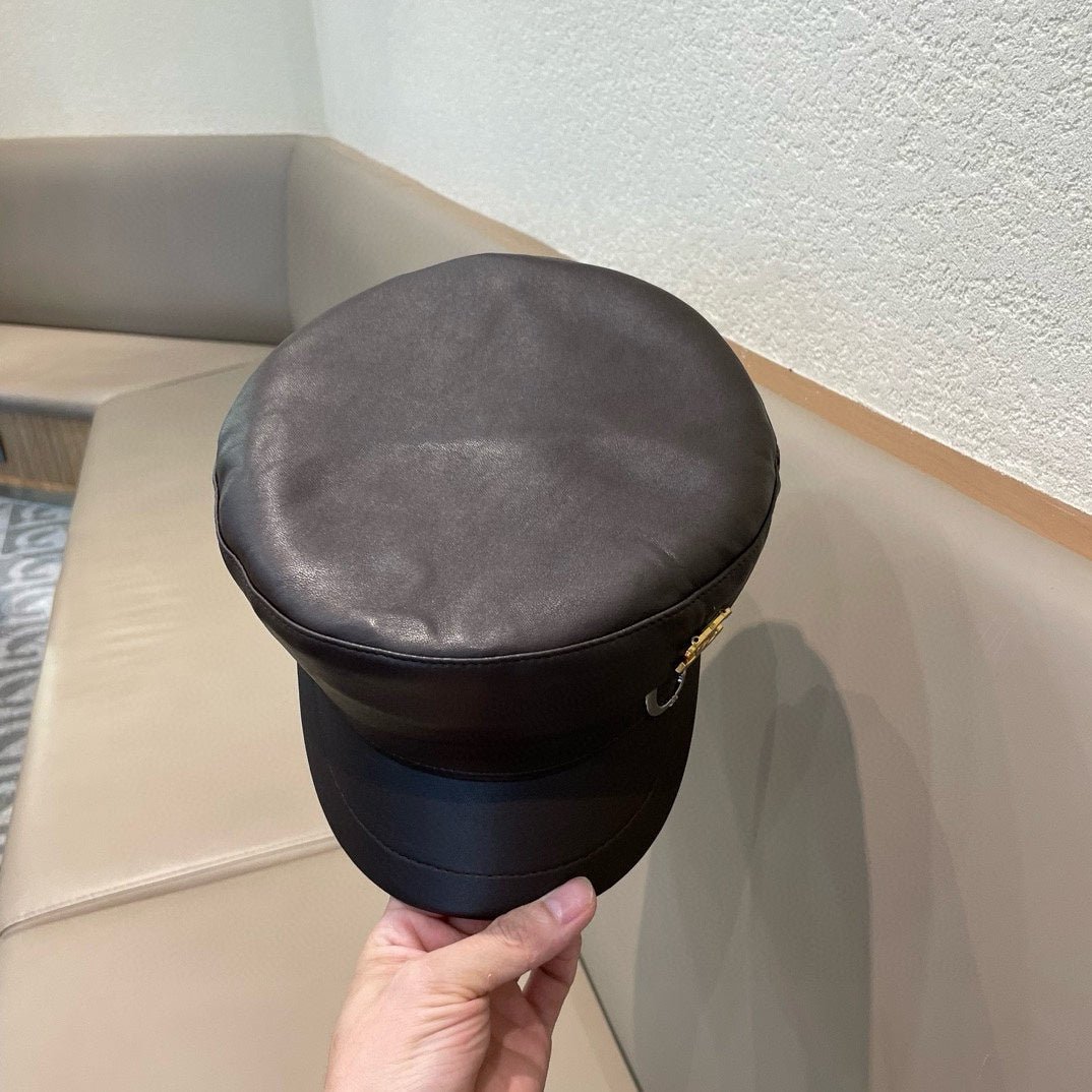 NEWSBOY CAP IN CHOCOLATE BROWN CALFSKIN 421105 - Image 6