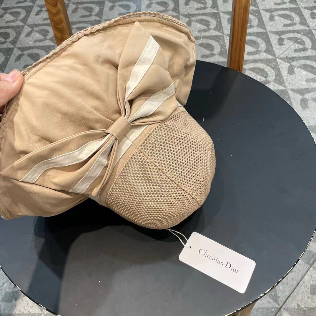WHEAT BEIGE STRAW BUCKET HAT WITH BOW FABRIC BORDER 439644 - Image 7