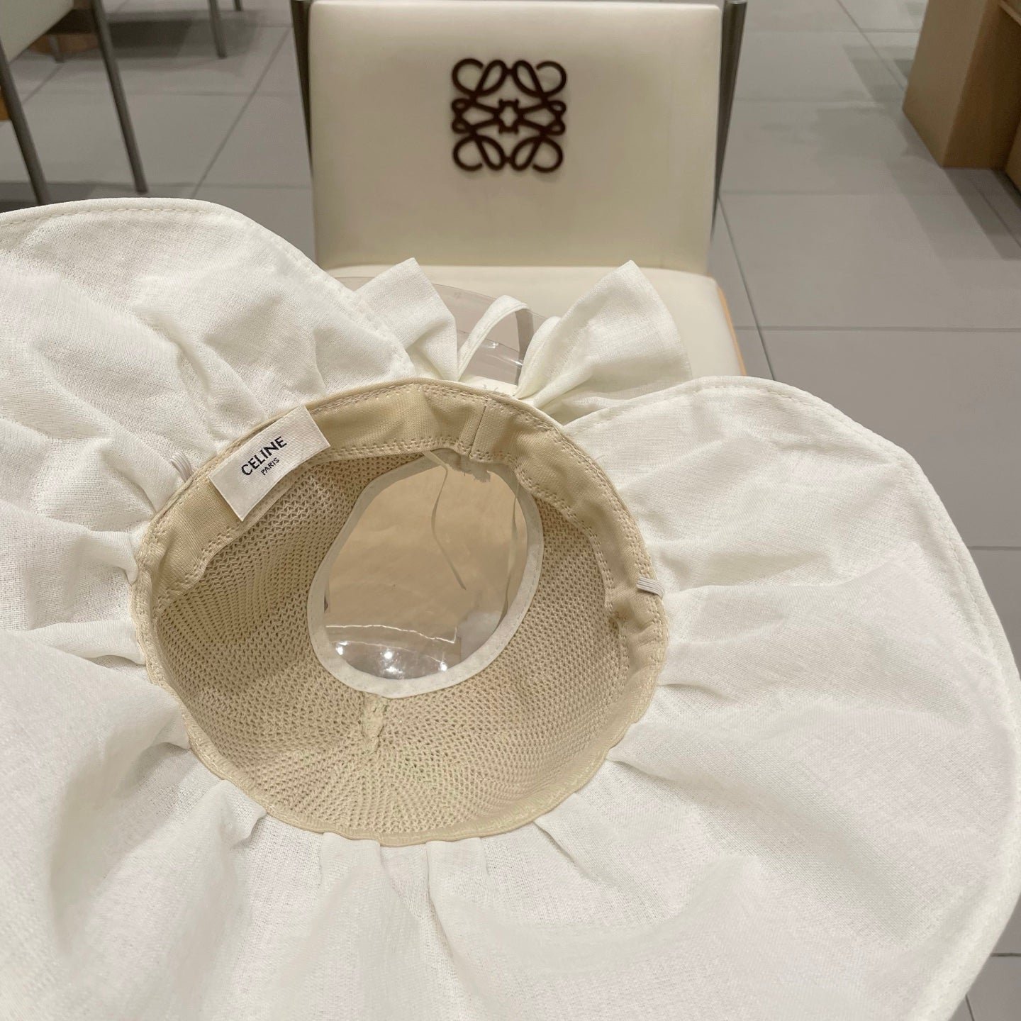 WIDE BRIM HALF HEAD HAT MODEL 650677 IN BEIGE MESH FABRIC - Image 8