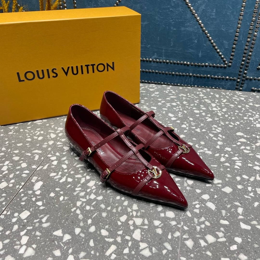 POINTED FLAT SHOES IN BURGUNDY RED CALFSKIN - Image 3