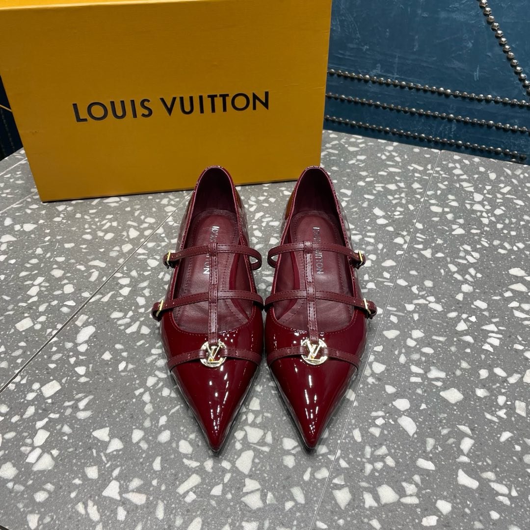 POINTED FLAT SHOES IN BURGUNDY RED CALFSKIN - Image 5