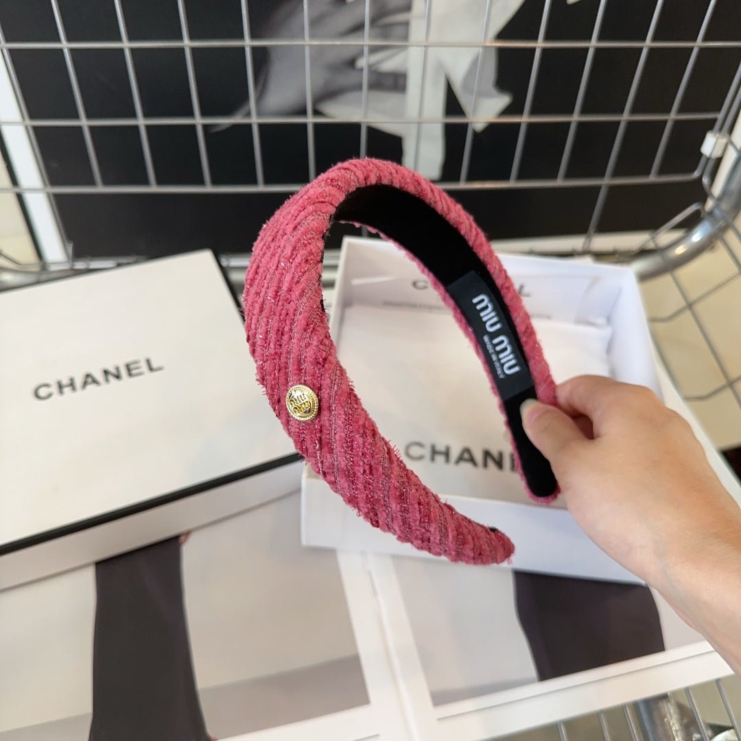 PINK HEADBAND TWEED 407941 - Image 2