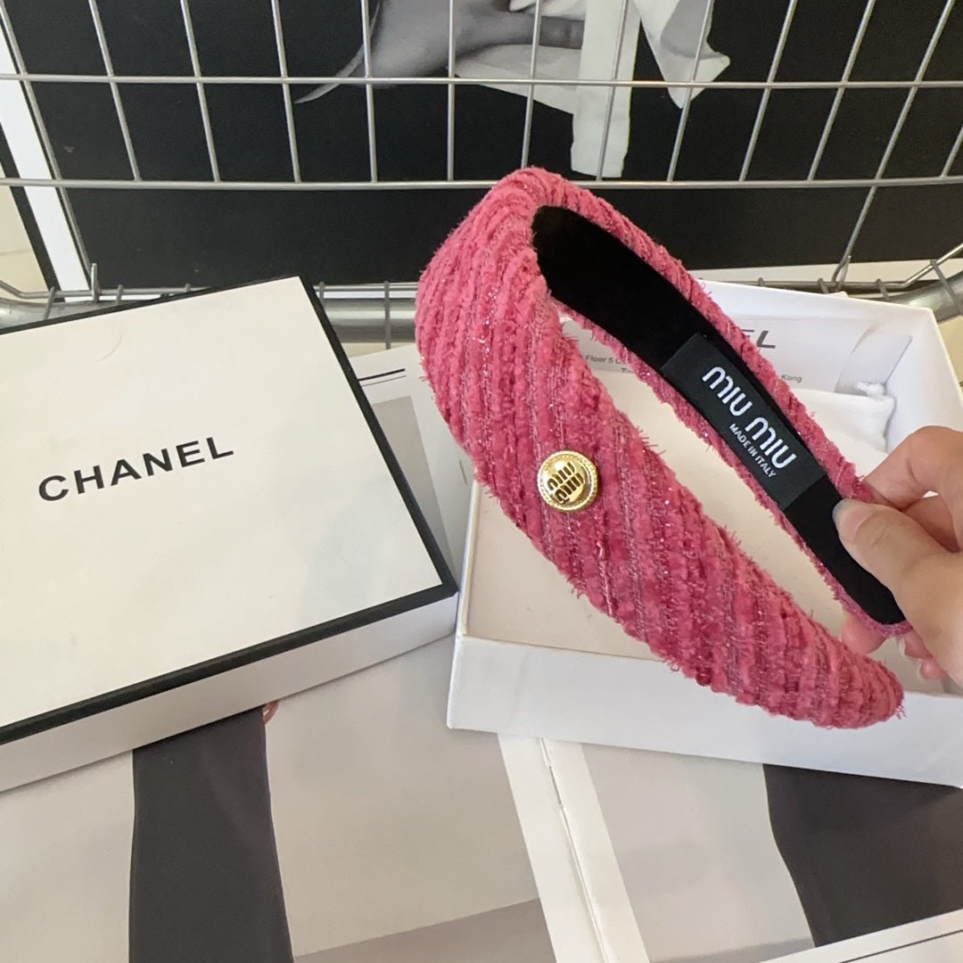 PINK HEADBAND TWEED 407941 - Image 3