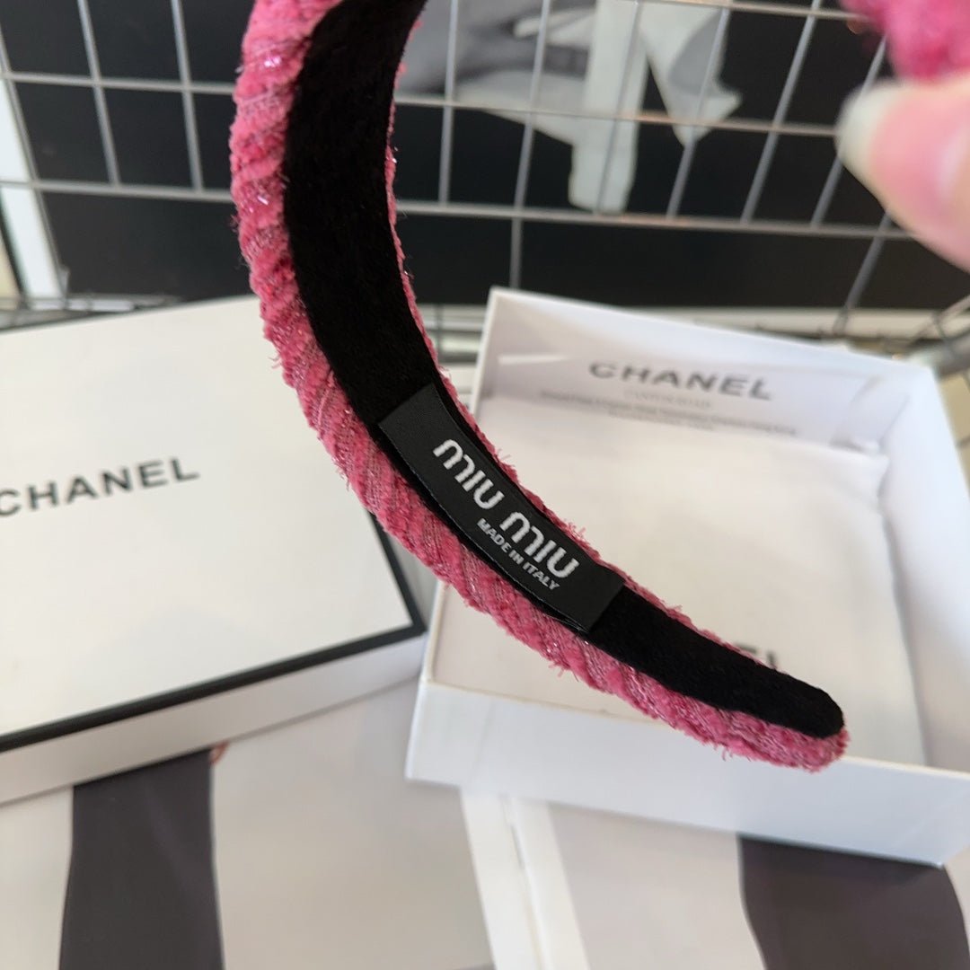 PINK HEADBAND TWEED 407941 - Image 4