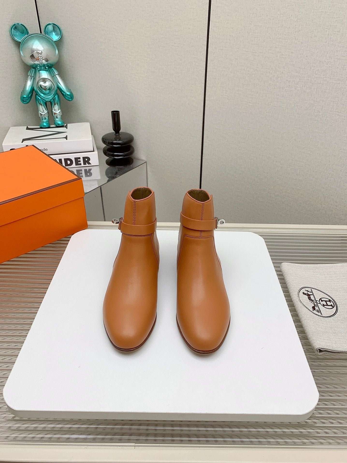 WOMEN'S NEO ANKLE BOOT IN BRONZE BROWN CALFSKIN - Image 5