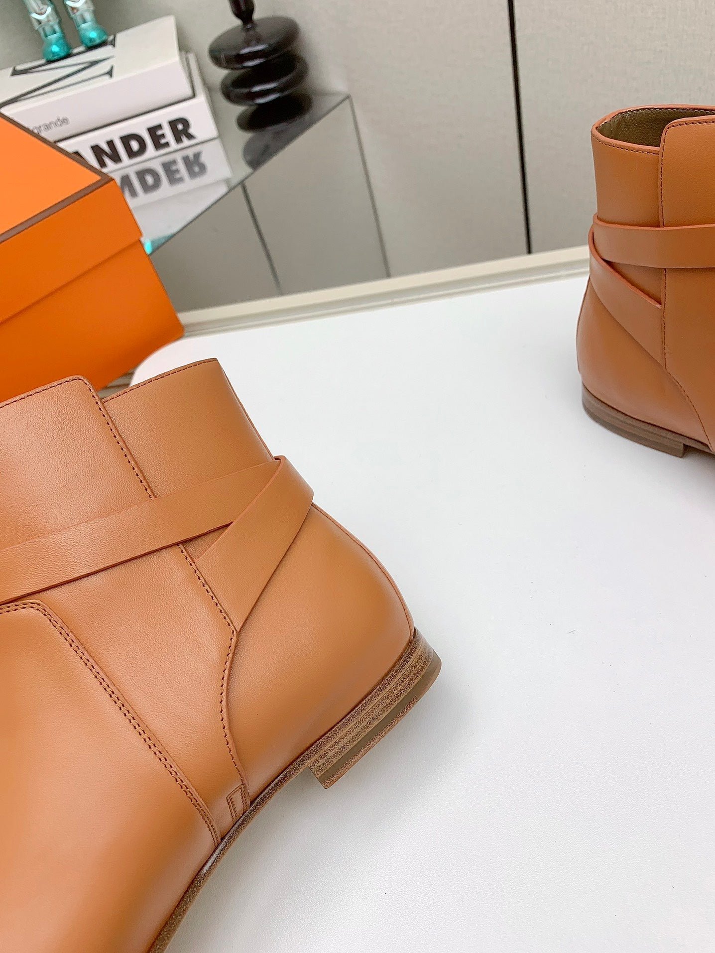 WOMEN'S NEO ANKLE BOOT IN BRONZE BROWN CALFSKIN - Image 7