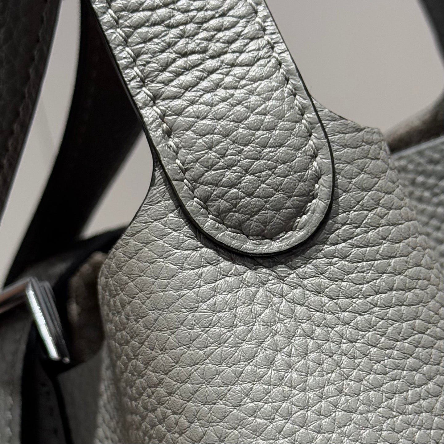 PICOTIN LOCK 22 IN GREY ETAIN CALFSKIN SILVER HARDWARE - Image 9